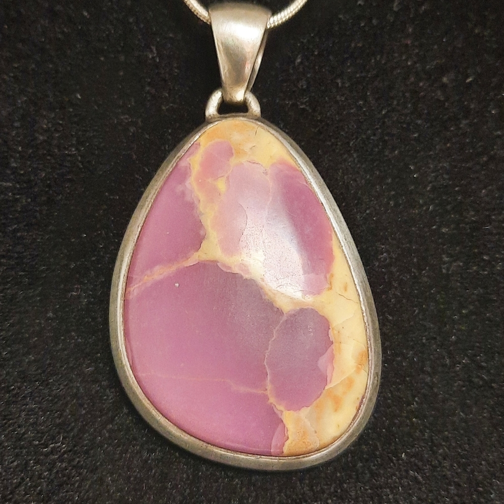 Silver necklace Purple Jasper Pendant